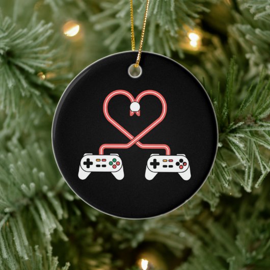 Video Gamer Valentijnsdag Met Controllers Hart Keramisch Ornament (Boom)