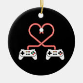 Video Gamer Valentijnsdag Met Controllers Hart Keramisch Ornament (Voorkant)