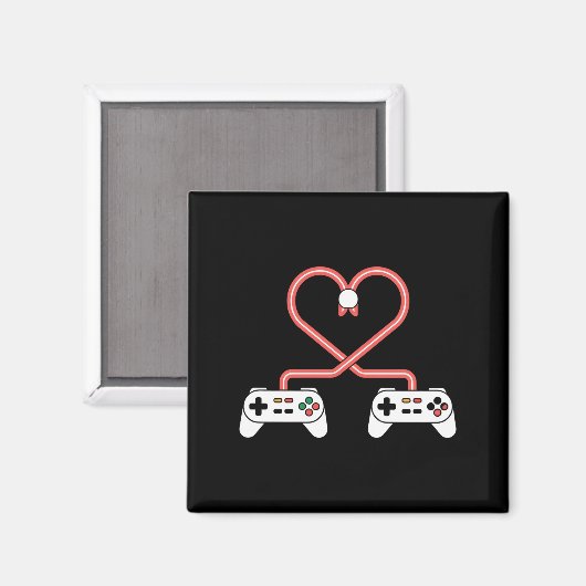 Video-gamer Valentijnsdag met controllers hart Magneet (Voorkant / Achterkant)