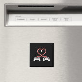 Video-gamer Valentijnsdag met controllers hart Magneet (Insitu (Vaatwasser))