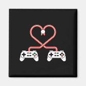Video-gamer Valentijnsdag met controllers hart Magneet (Voorkant)