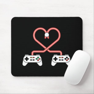 Video-gamer Valentijnsdag met controllers hart Muismat