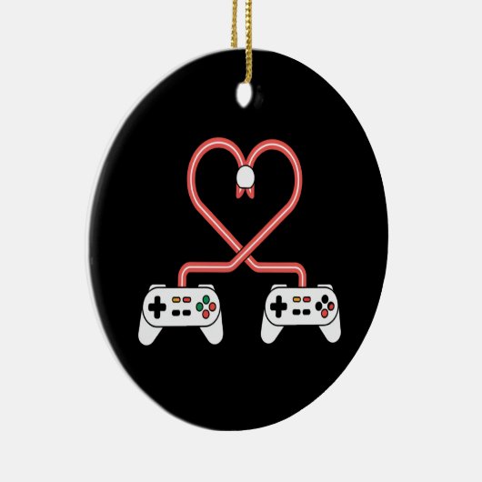 Video gamer-Valentijnsdag met controllers Keramisch Ornament (Rechts)