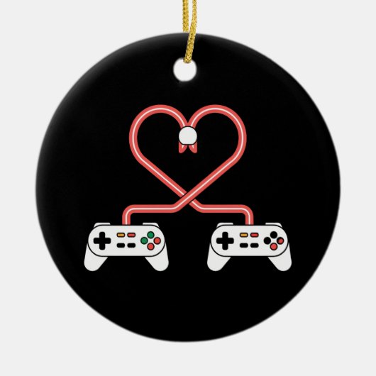 Video gamer-Valentijnsdag met controllers Keramisch Ornament (Voorkant)