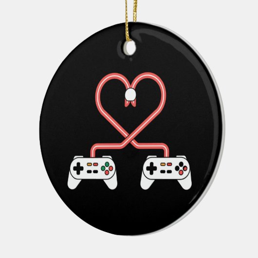 Video gamer-Valentijnsdag met controllers Keramisch Ornament (Links)