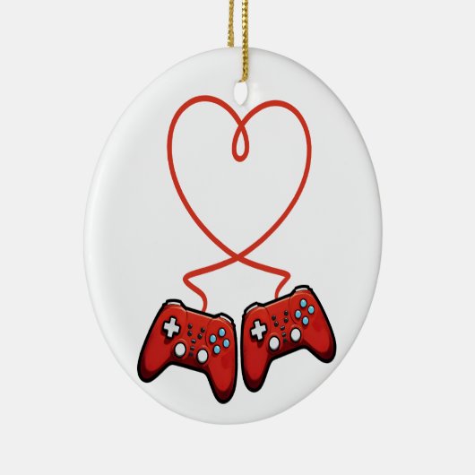 Video gamer-Valentijnsdag met controllers Keramisch Ornament (Rechts)