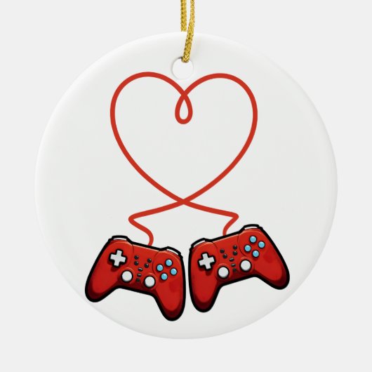 Video gamer-Valentijnsdag met controllers Keramisch Ornament (Voorkant)