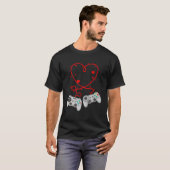 Video gamer-Valentijnsdag met controllers T-shirt (Voorkant volledig)