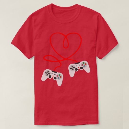 Video gamer-Valentijnsdag met controllers T-shirt (Design voorkant)