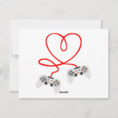 Video gamer Valentijnsdag T-shirt met controller Feestdagenkaart (Achterkant)