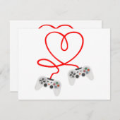 Video gamer Valentijnsdag T-shirt met controller Feestdagenkaart (Voorkant / Achterkant)