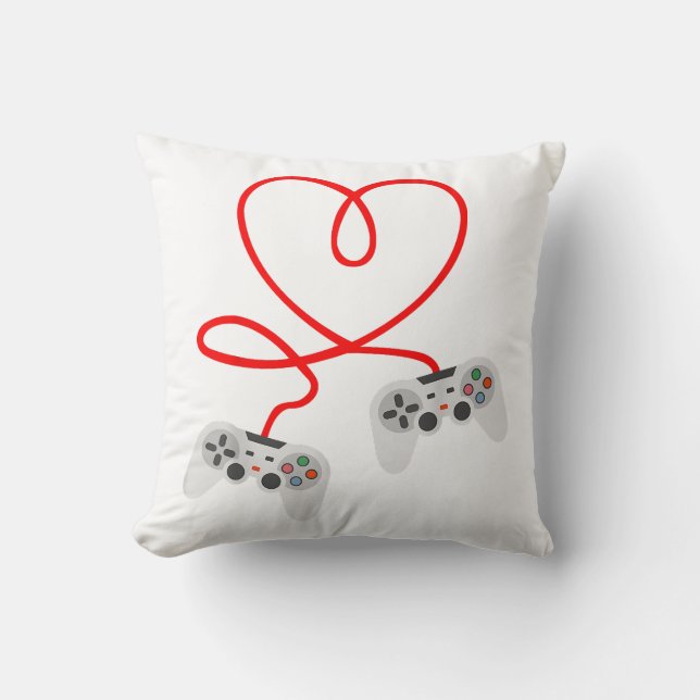 Video gamer Valentijnsdag T-shirt met controller Kussen (Voorkant)