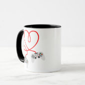 Video gamer Valentijnsdag T-shirt met controller Mok (Voorkant links)