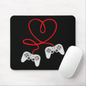 Video gamer Valentijnsdag T-shirt met controller Muismat (Met muis)