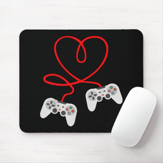 Video gamer Valentijnsdag T-shirt met controller Muismat (Met muis)