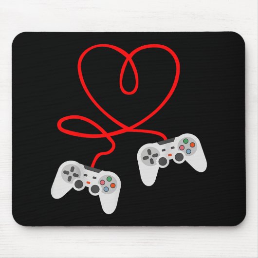 Video gamer Valentijnsdag T-shirt met controller Muismat (Voorkant)