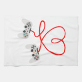 Video gamer Valentijnsdag T-shirt met controller Theedoek (Horizontaal)