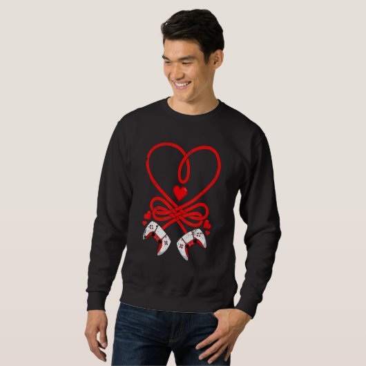 Video Gamer Valentines Day Shirt Controllers Heart (Voorkant volledig)