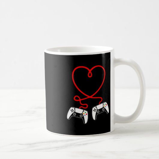 Video Gamer Valentines Day With Controllers Heart Koffiemok (Rechts)