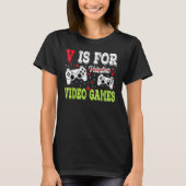 Video Gamer Valentines Day With Controllers Heart T-shirt (Voorkant)