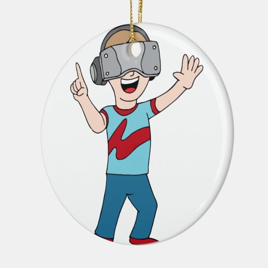 Video gamer virtuele realiteit keramisch ornament (Links)