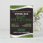 VIDEO GAMES Bar Bat Mitswa Uitnodiging (Staand voorkant)