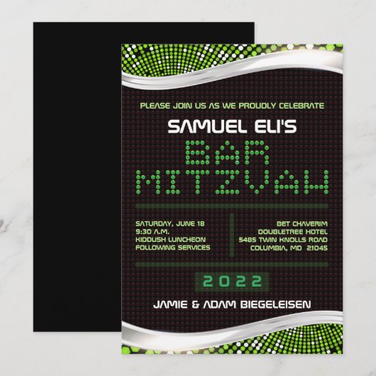 VIDEO GAMES Bar Bat Mitswa Uitnodiging (Voorkant / Achterkant)