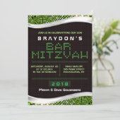 VIDEO GAMES Bar Bat Mitswa Uitnodiging (Staand voorkant)