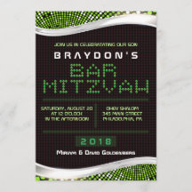 VIDEO GAMES Bar Bat Mitswa Uitnodiging