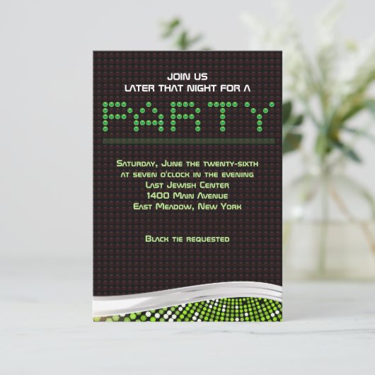 VIDEO GAMES Bar Bat Mitzvah Uitnodiging Party Kaar (Staand voorkant)