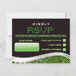 VIDEO GAMES Bar Bat Mitzvah Uitnodigingskaart RSVP Kaartje