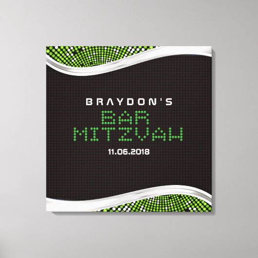 Video Games Bar Mitzvah Geheugen Aanmeldbord Canvas Afdruk (Voorkant)