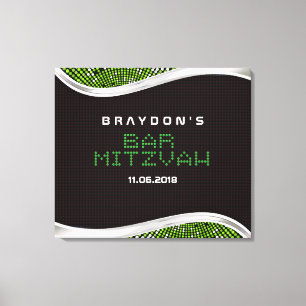 VIDEO GAMES Bar Mitzvah Memory Sign-In Board Canvas Afdruk
