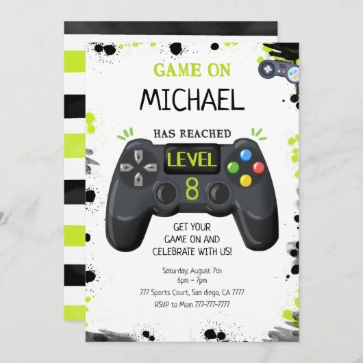 Video Games Birthday Kaart (Voorkant / Achterkant)