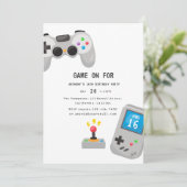 Video Games Birthday Party Kaart (Staand voorkant)