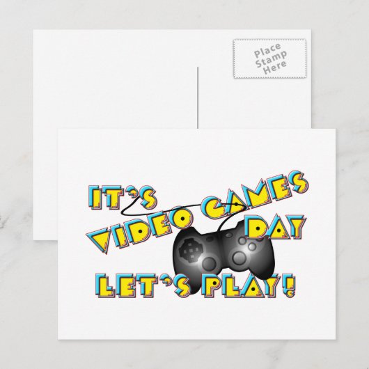 Video Games Day Briefkaart (Voorkant / Achterkant)