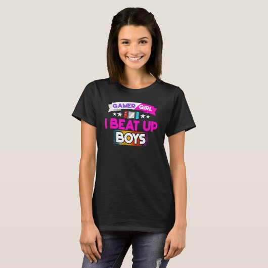 Video games Gamer Girl 3 T-shirt (Voorkant volledig)