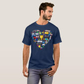 Video Games Gamer Heart Shape Game Controller retr T-shirt (Voorkant volledig)