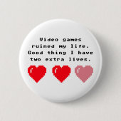 Video Games Geek Ronde Button 5,7 Cm (Voorkant)