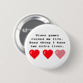 Video Games Geek Ronde Button 5,7 Cm (Voorkant /achterkant)