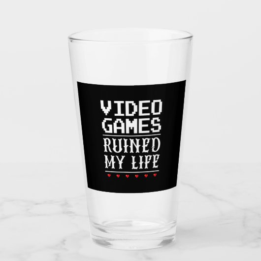 Video games hebben mijn leven verpest glas (Voorkant)