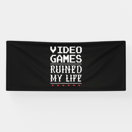 Video games hebben mijn leven verpest spandoek (Horizontaal)