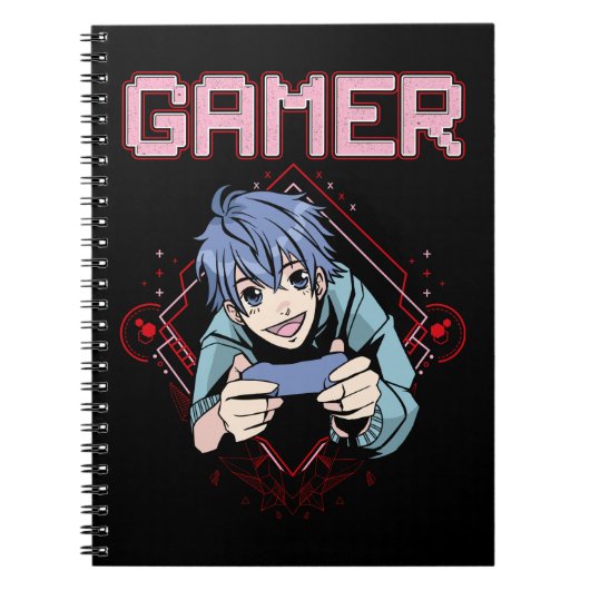 Video Games Kind Anime Cool Console Gaming Notitieboek (Voorkant)