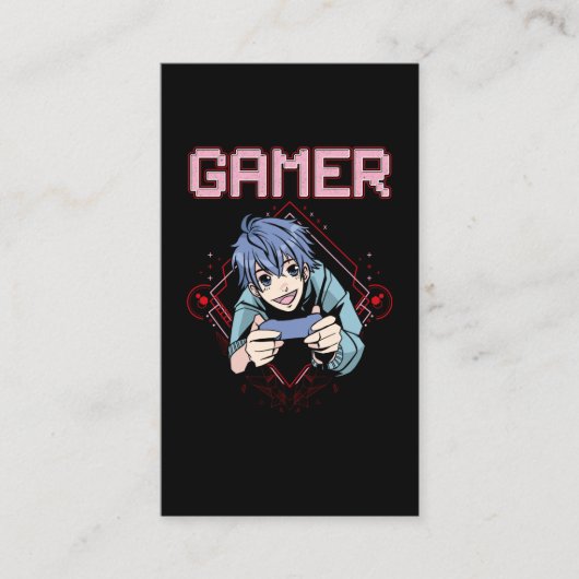 Video Games Kind Anime Cool Console Gaming Visitekaartje (Voorkant)