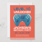 Video Games Level Unlocked Gamer Boy Birthday Kaart (Voorkant)