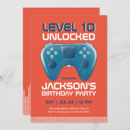 Video Games Level Unlocked Gamer Boy Birthday Kaart