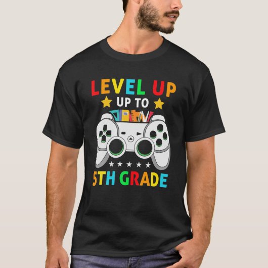 Video Games Level Up To 5Th Grade Team Fifth Grade T-shirt (Voorkant)