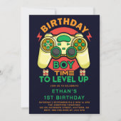 Video Games Level Up Verjaardagsfeestje Kaart (Voorkant)