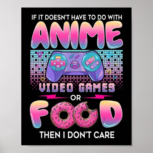 Video games of eten waar ik geen animale kunst voo poster (Voorkant)