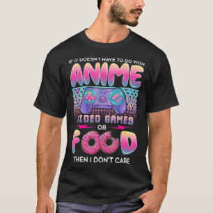 Video games of eten waar ik geen animale kunst voo t-shirt